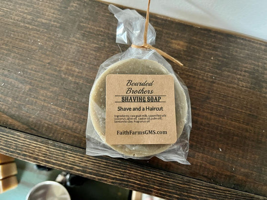 Shave and a haircut goat milk shaving soap