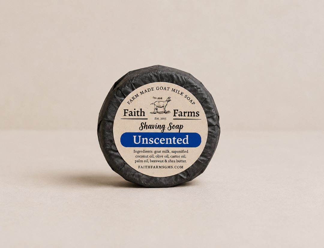 Unscented Shaving Soap on White Background