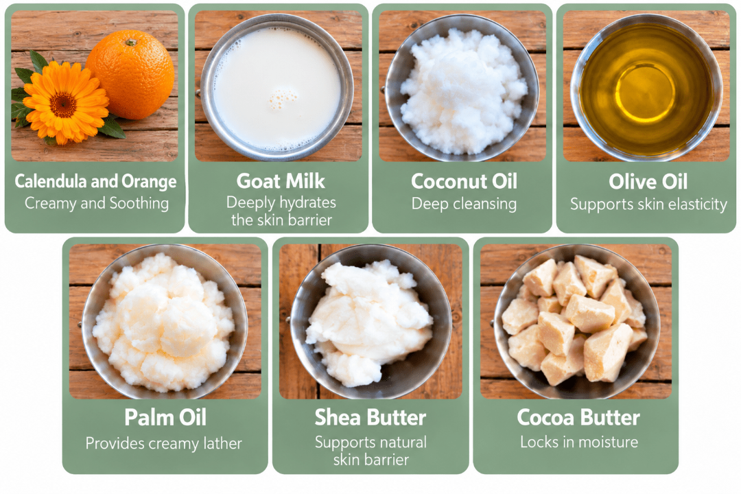 Calendula and Orange Goat Milk Soap - Faith Farms Goat Milk Soap
