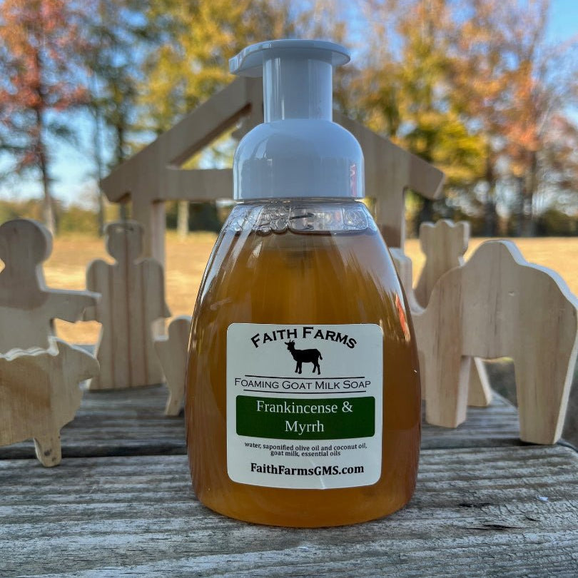 Frankincense and Myrrh Foaming Goat Milk Hand Soap - Faith Farms Goat Milk Soap