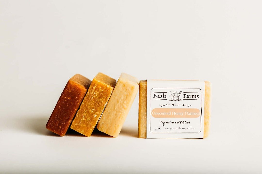 Honey Oatmeal Goat Milk Soap (Unscented) - Faith Farms Goat Milk Soap