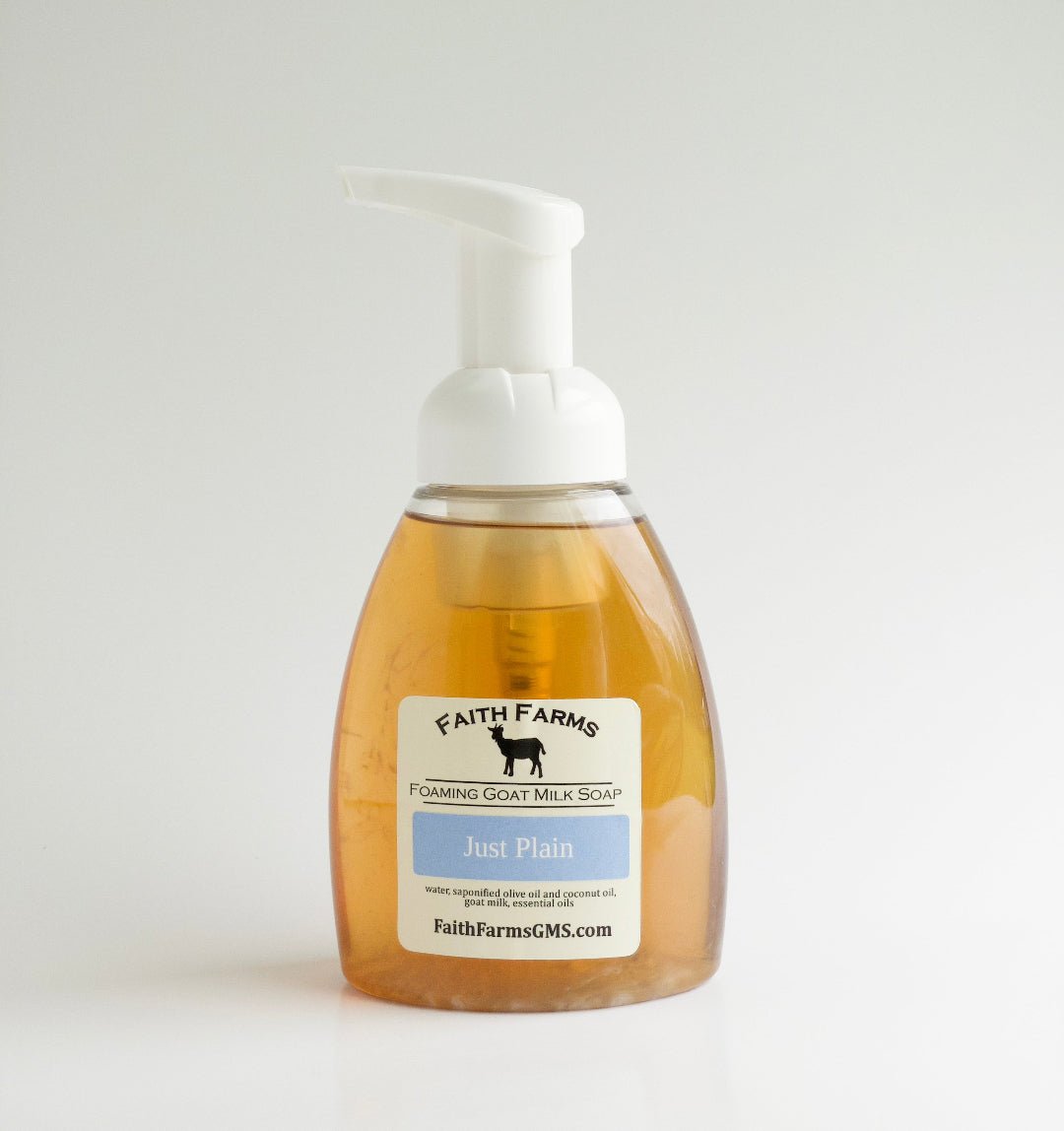 Just Plain Foaming Goat Milk Hand Soap - Faith Farms Goat Milk Soap