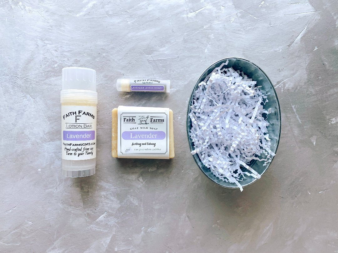 Lavender gift set - Tin Bucket - Faith Farms Goat Milk Soap