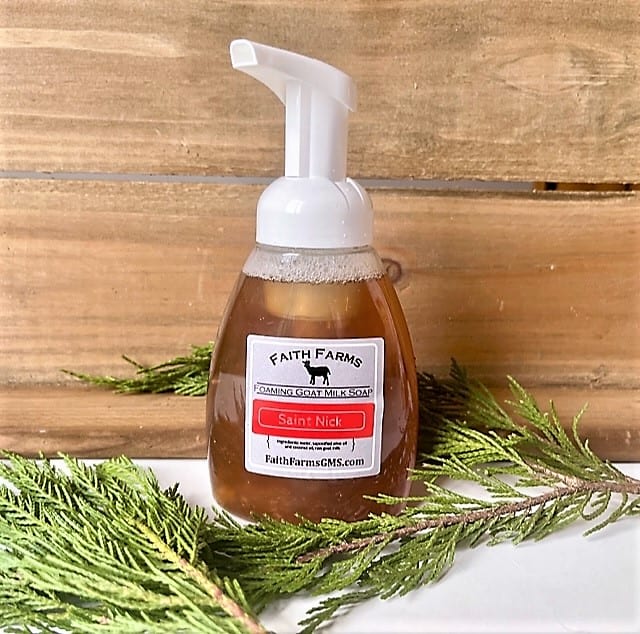 Saint Nick Foaming Goat Milk Hand Soap - Faith Farms Goat Milk Soap