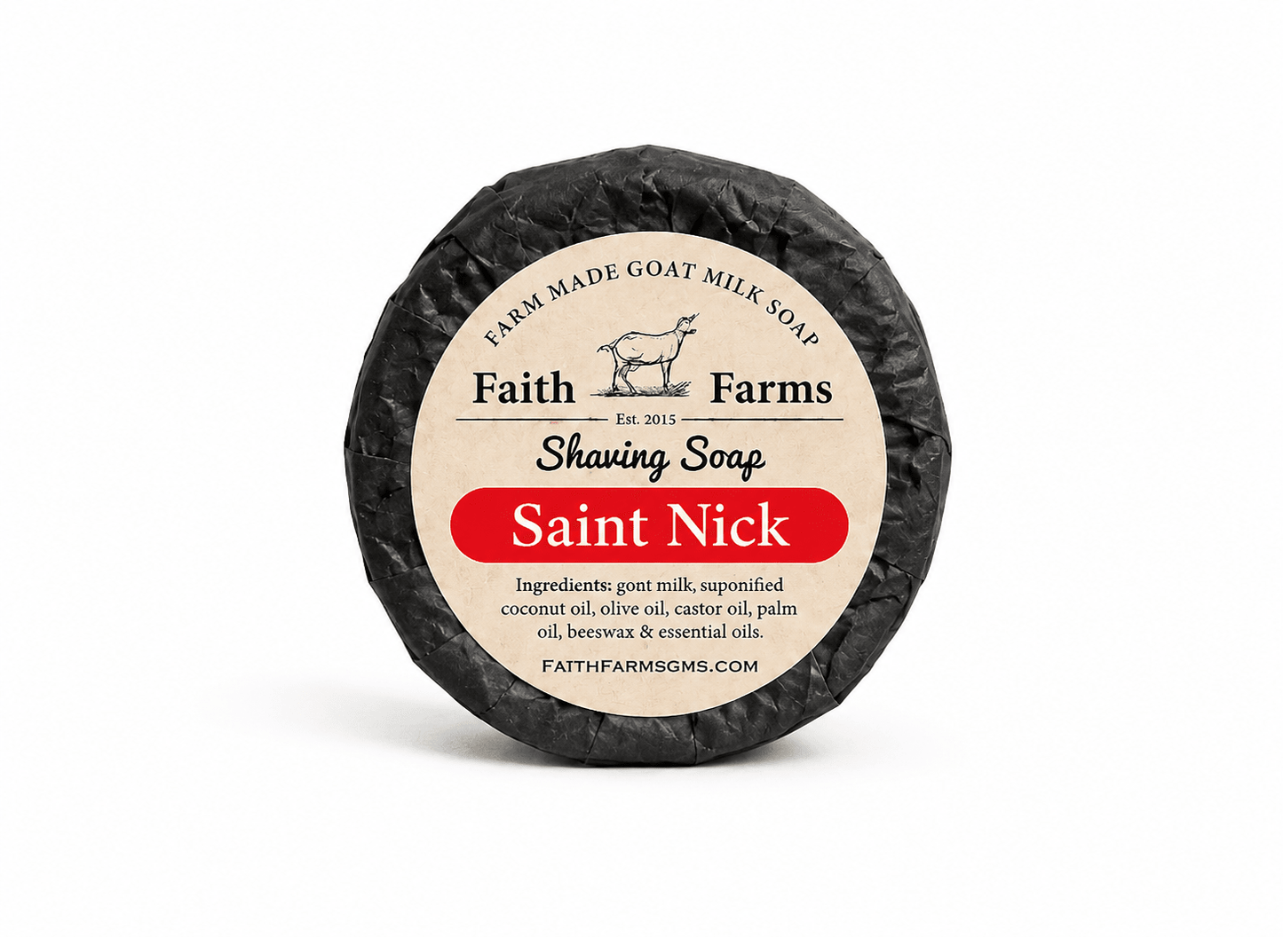 Saint Nick Men's Goat Milk Shaving Soap - Faith Farms Goat Milk Soap