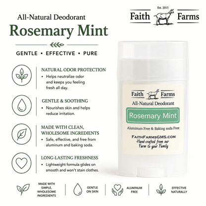 Rosemary Mint Deodorant - Faith Farms Goat Milk Soap
