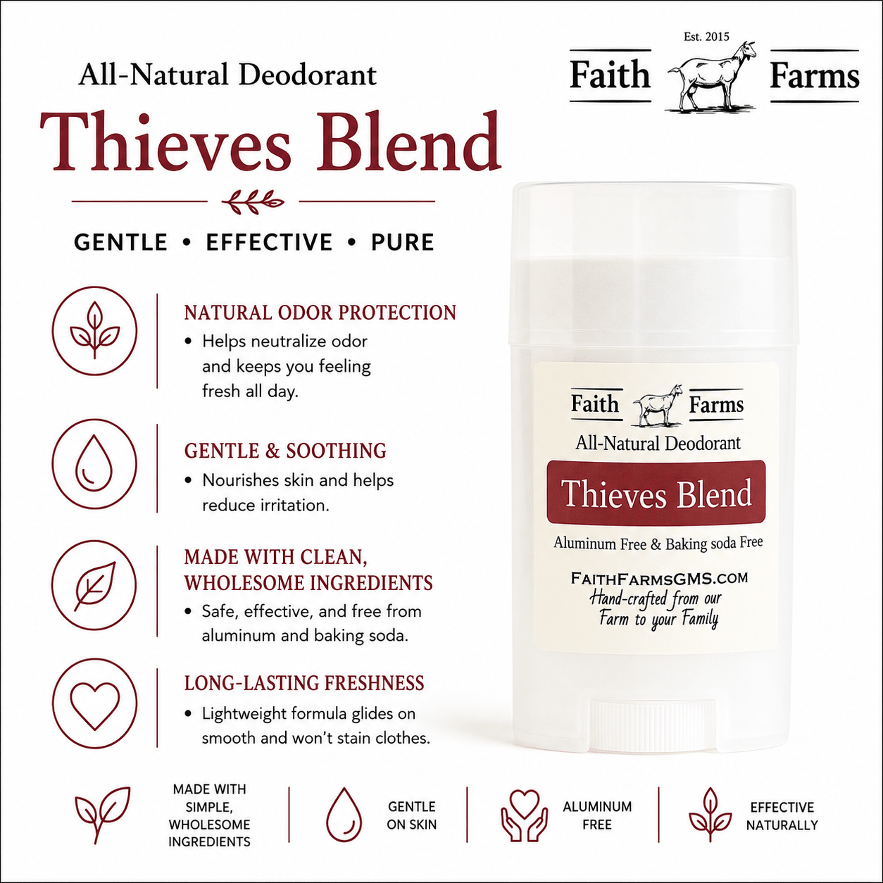 Thieves Blend Deodorant - Faith Farms Goat Milk Soap