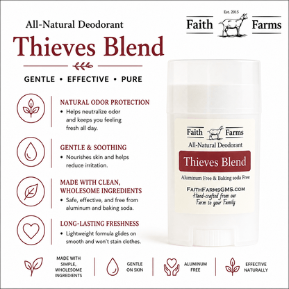 Thieves Blend Deodorant - Faith Farms Goat Milk Soap