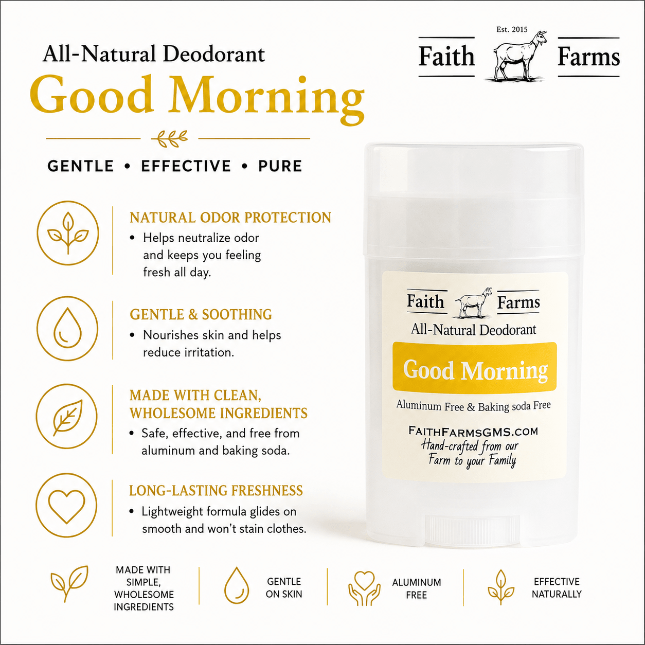 Good Morning Deodorant - Faith Farms Goat Milk Soap