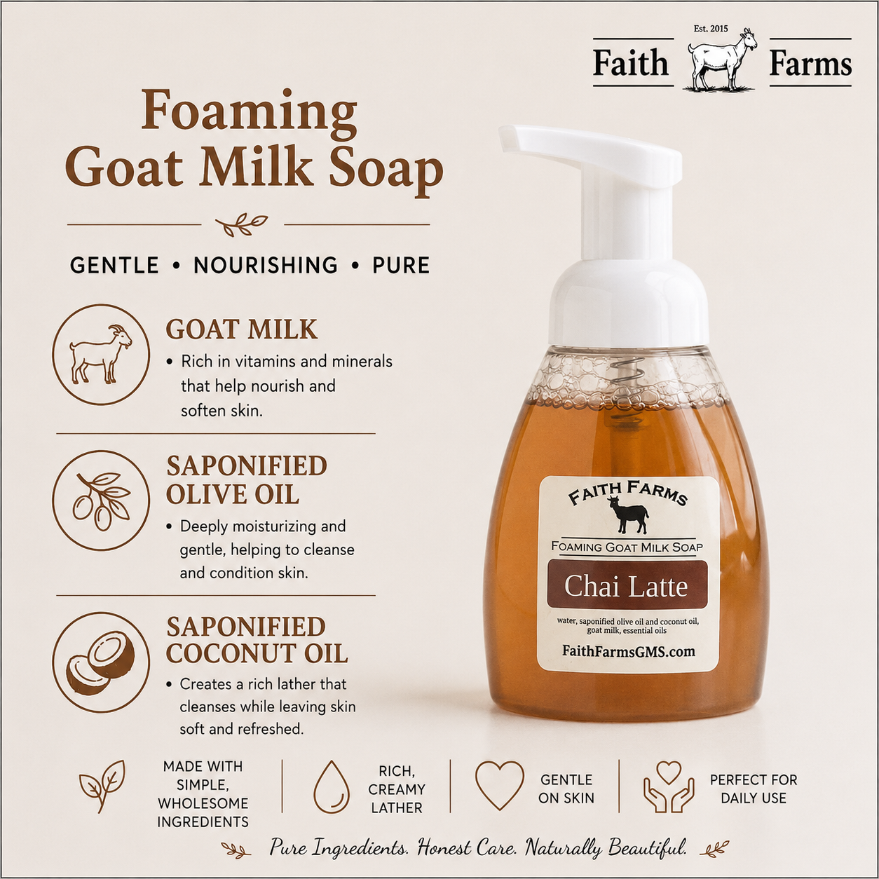 Chai Latte Foaming Goat Milk Hand Soap