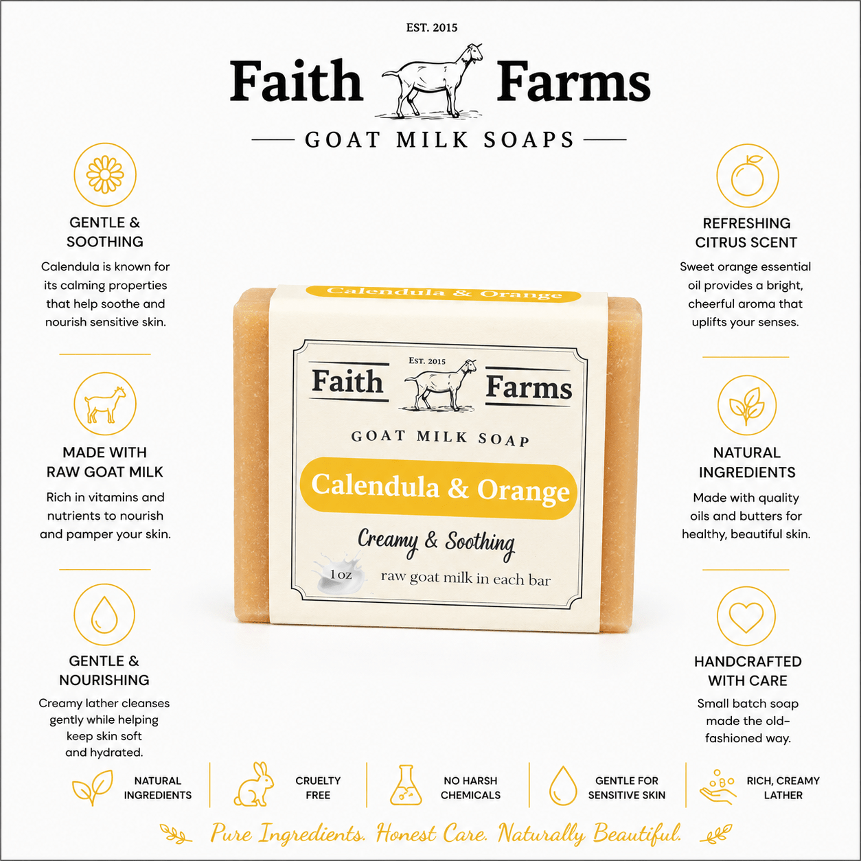 Calendula and Orange Goat Milk Soap - Faith Farms Goat Milk Soap