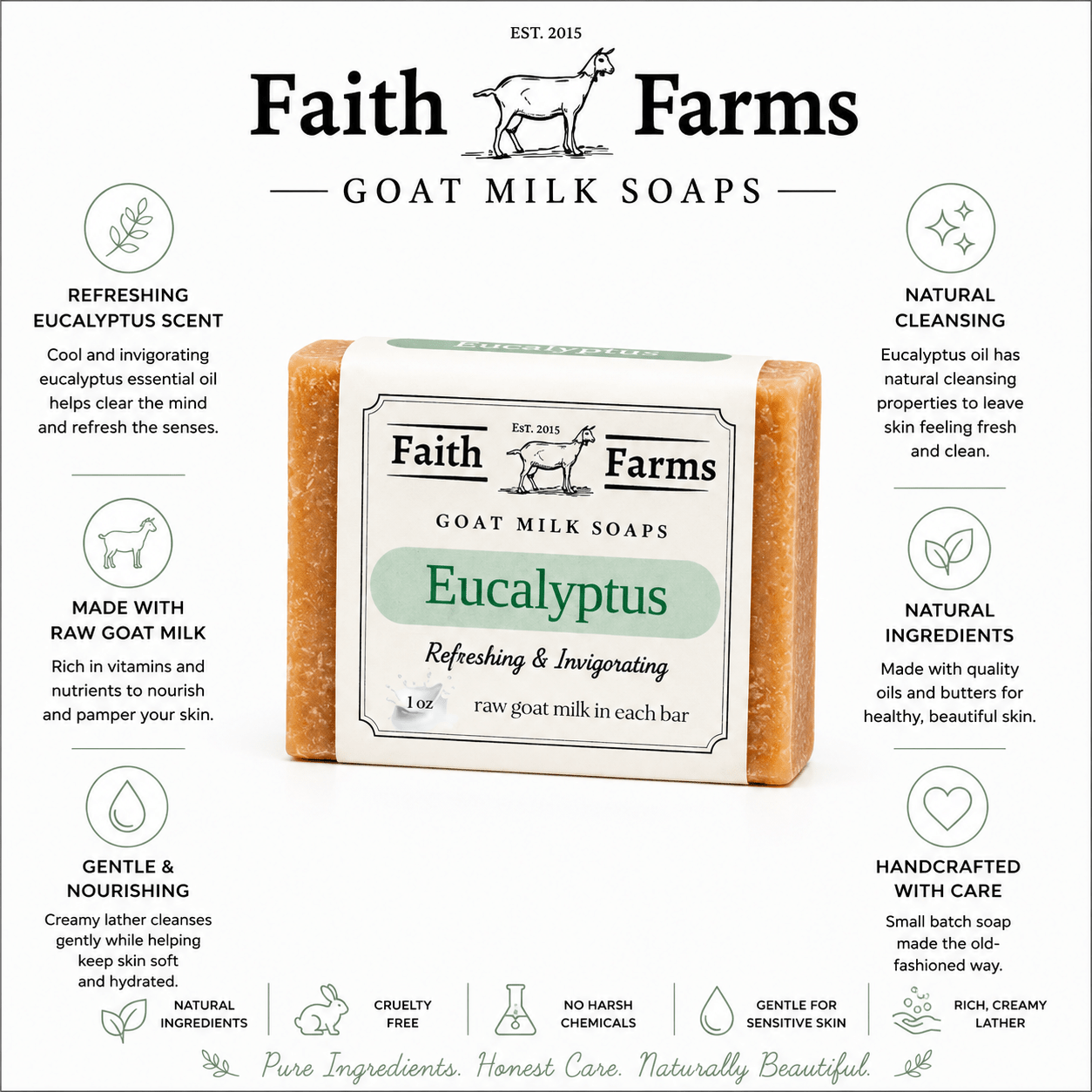 Eucalyptus Goat Milk Soap - Faith Farms Goat Milk Soap