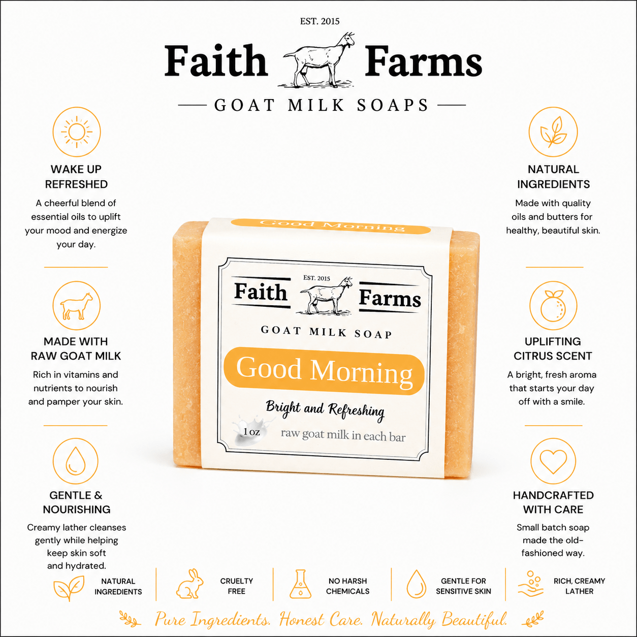 Good Morning Goat Milk Soap - Faith Farms Goat Milk Soap
