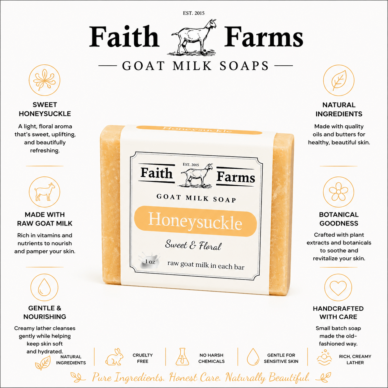 Honeysuckle Goat Milk Soap - Faith Farms Goat Milk Soap