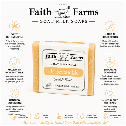 Honeysuckle Goat Milk Soap - Faith Farms Goat Milk Soap