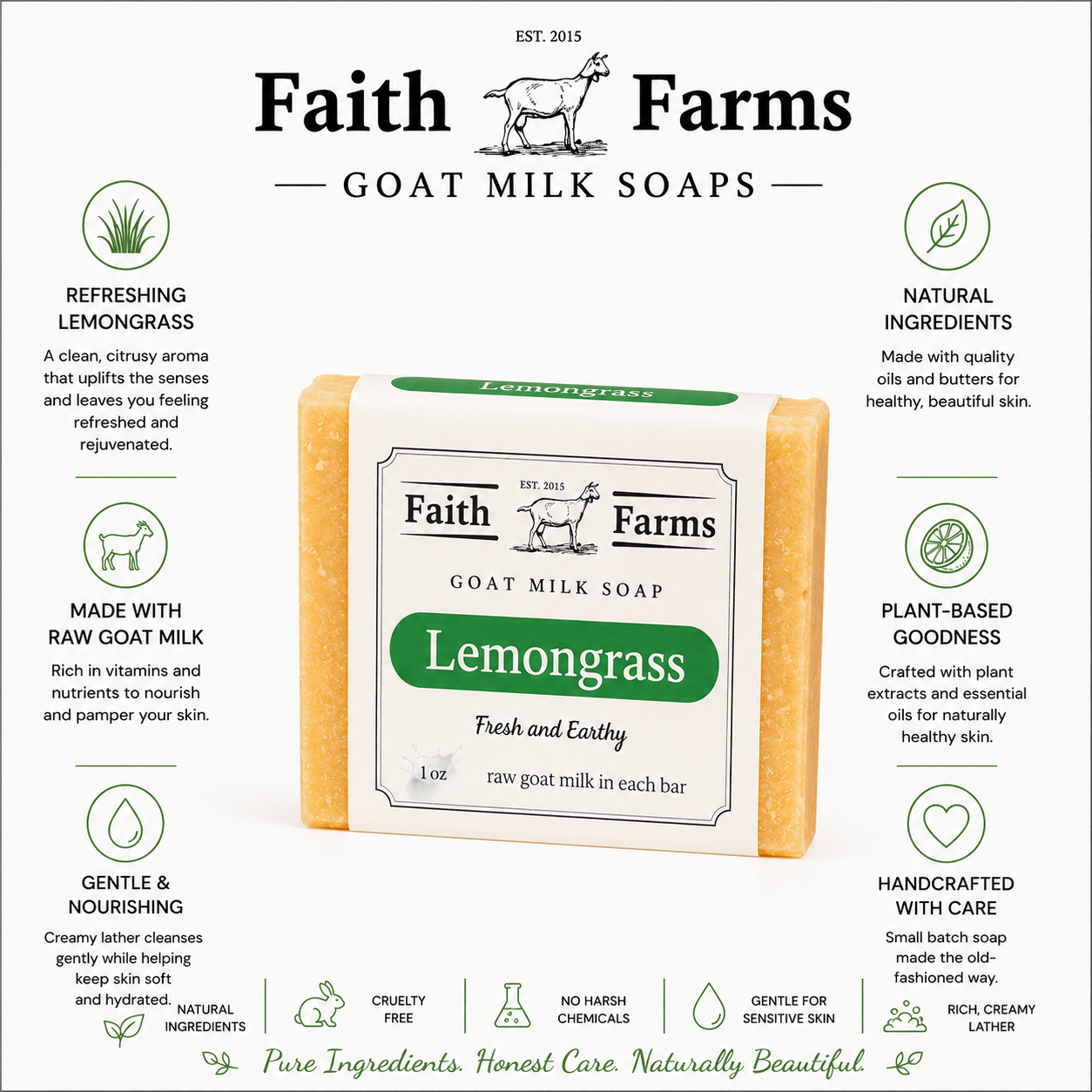 Lemongrass Goat Milk Soap - Faith Farms Goat Milk Soap