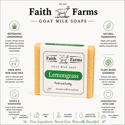 Lemongrass Goat Milk Soap - Faith Farms Goat Milk Soap