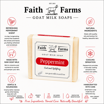 Peppermint Goat Milk Soap - Faith Farms Goat Milk Soap
