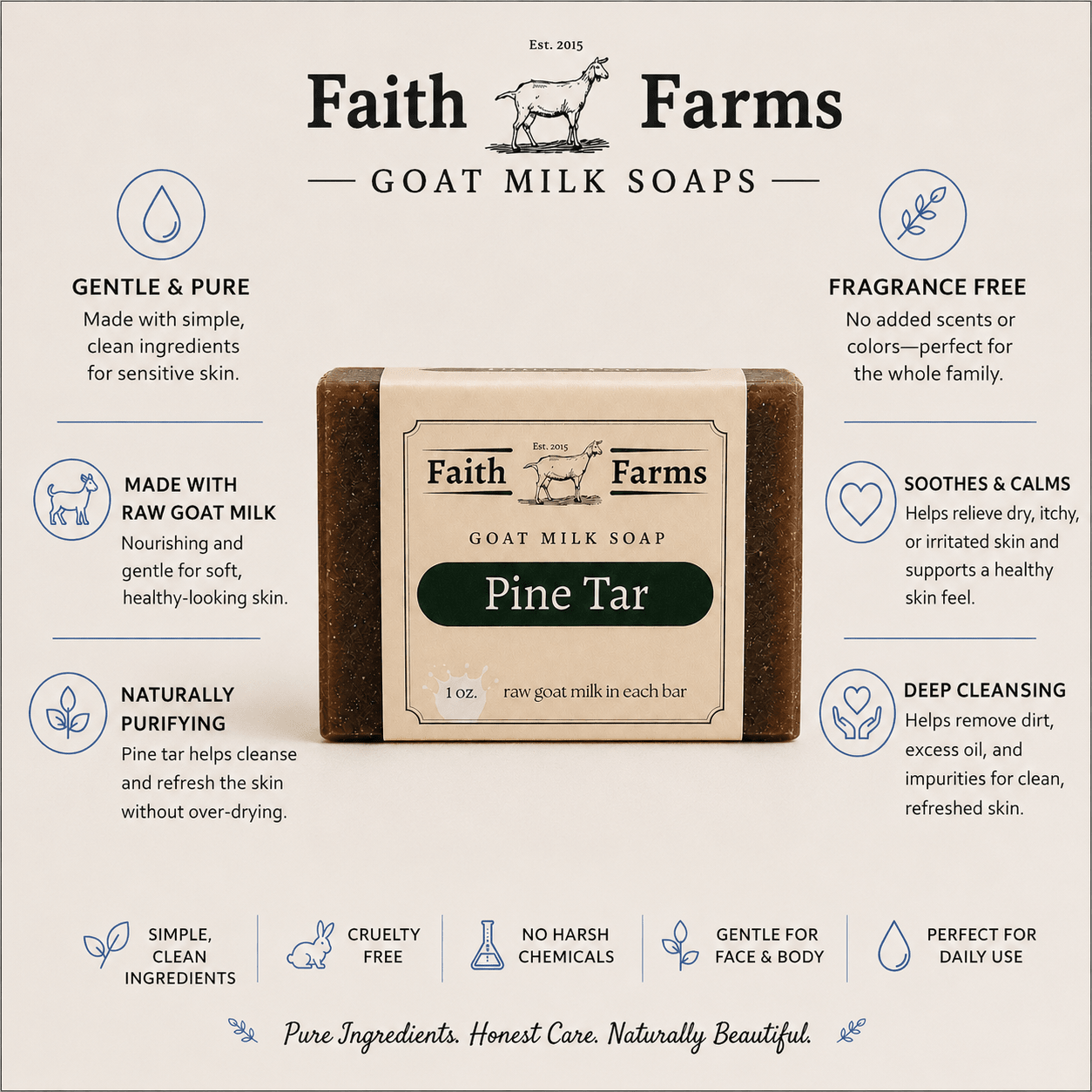 Pine Tar Goat Milk Soap - Faith Farms Goat Milk Soap