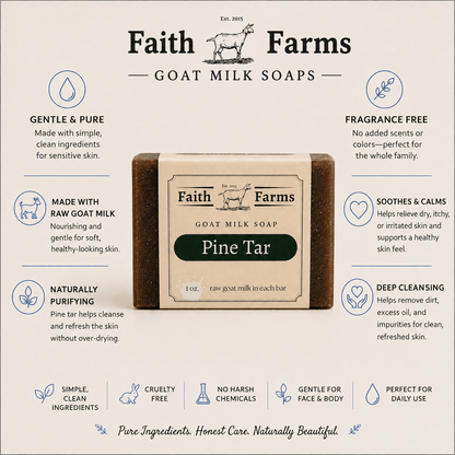 Pine Tar Goat Milk Soap - Faith Farms Goat Milk Soap