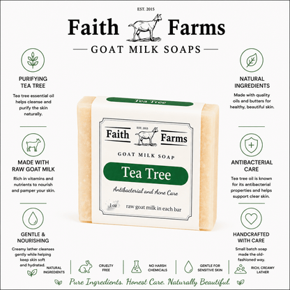 Tea Tree Goat Milk Soap - Faith Farms Goat Milk Soap