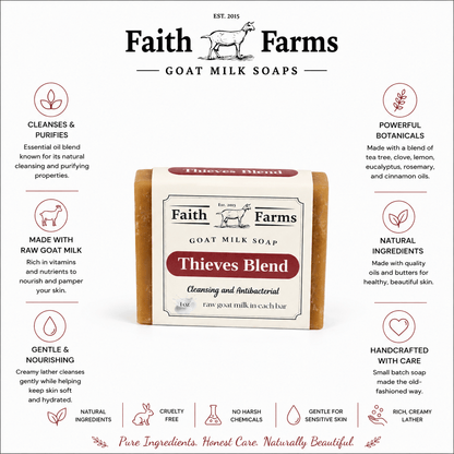 Thieves Blend Goat Milk Soap - Faith Farms Goat Milk Soap