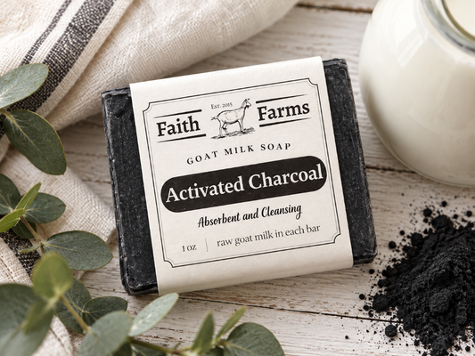 Activated charcoal goat milk soap bar