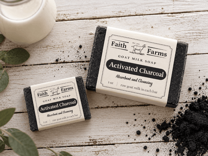 Activated Charcoal Goat Milk Soap (Unscented) - Faith Farms Goat Milk Soap