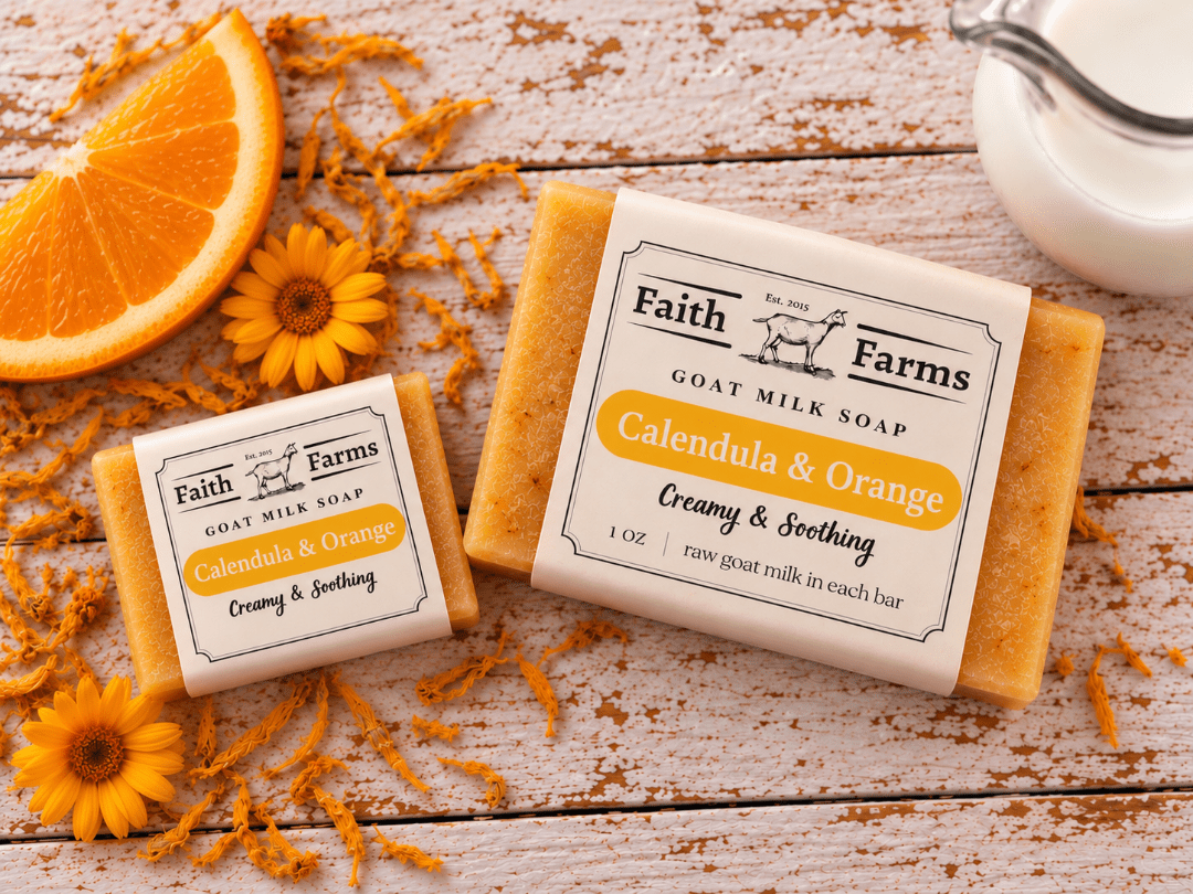 Calendula and Orange Goat Milk Soap - Faith Farms Goat Milk Soap