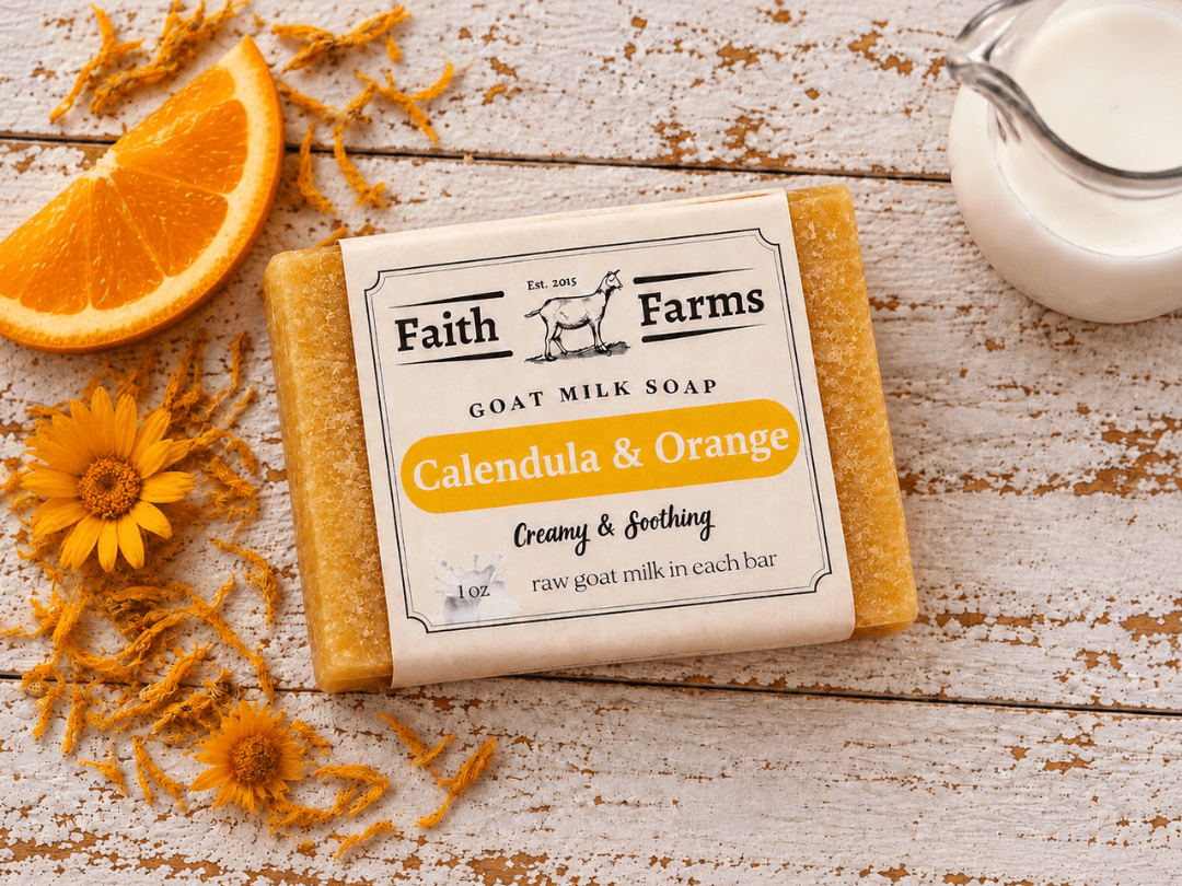 Calendula and Orange Goat Milk Soap - Faith Farms Goat Milk Soap