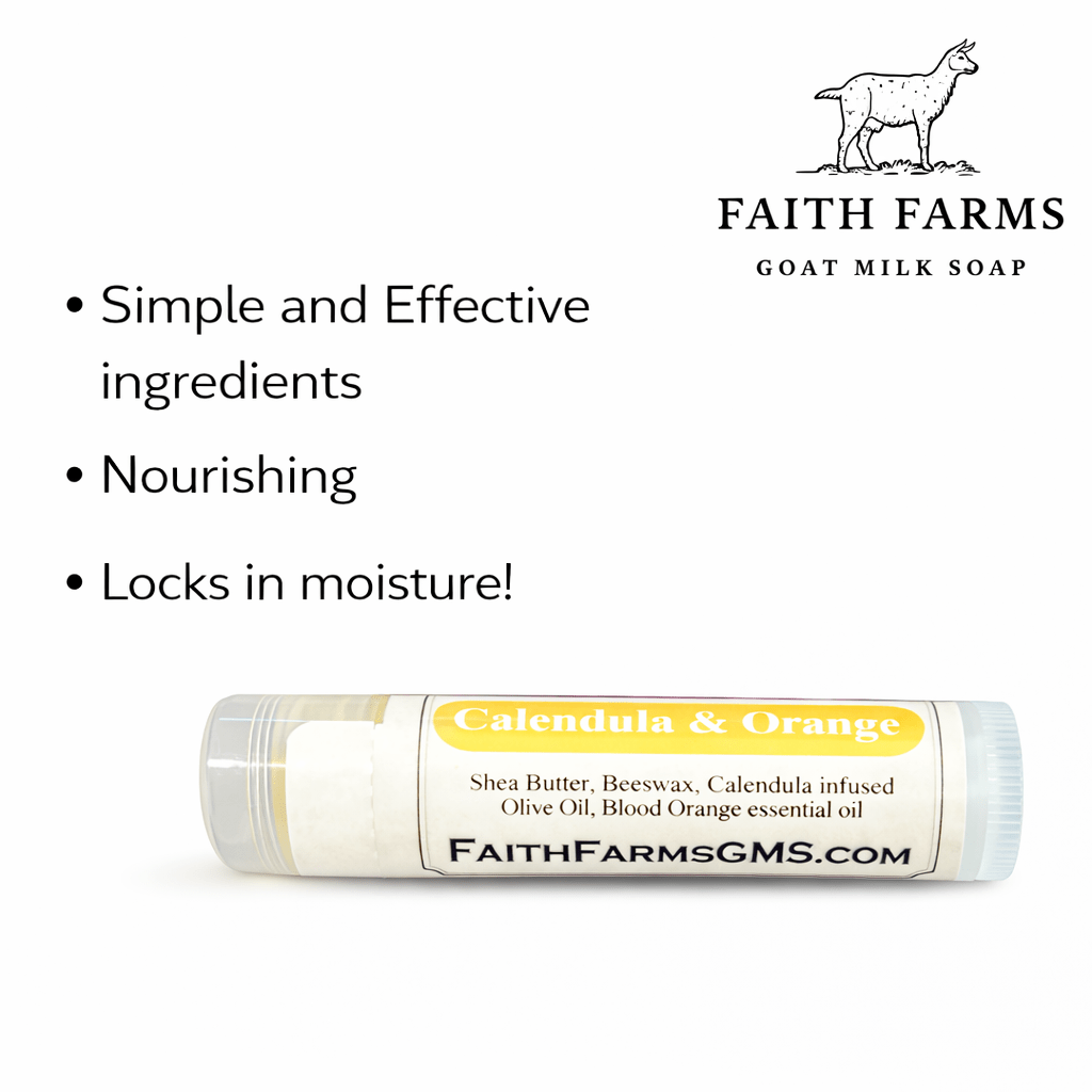 Calendula and Orange Lip Butter - Faith Farms Goat Milk Soap