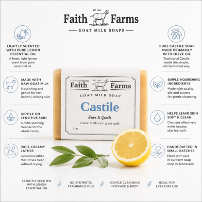 Castile Goat Milk Soap - Faith Farms Goat Milk Soap