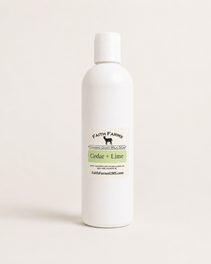 Cedar Lime Foaming Goat Milk Hand Soap - Faith Farms Goat Milk Soap