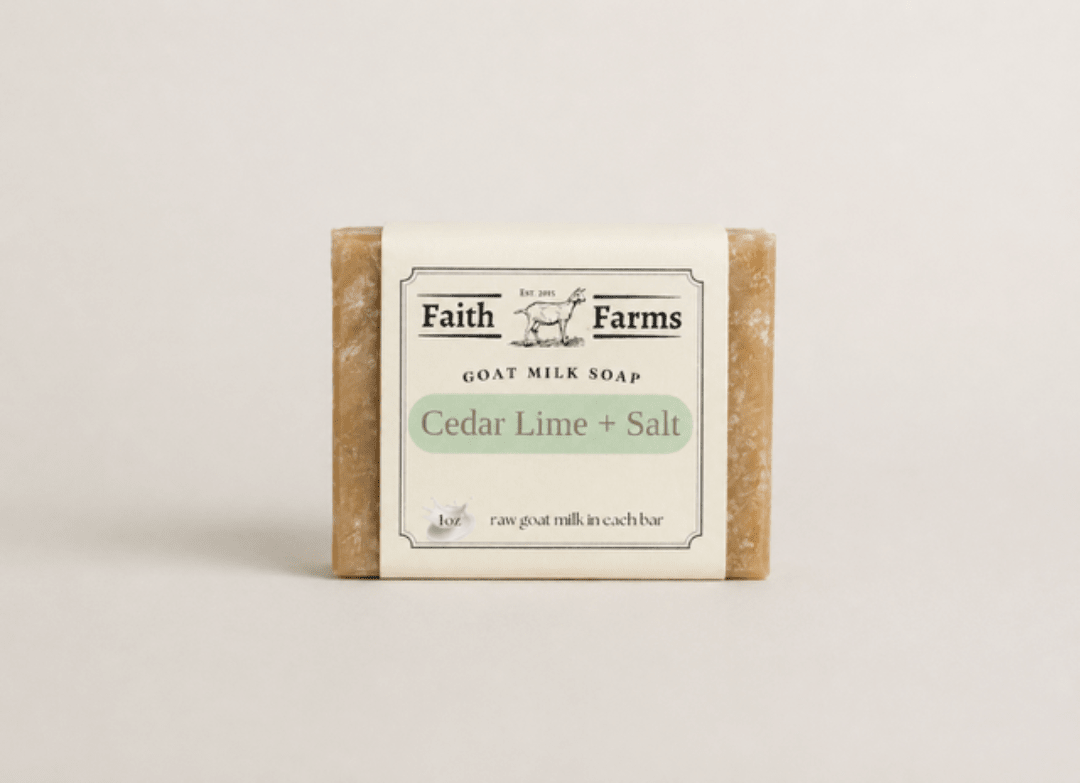 Cedar Lime + Salt Goat Milk Soap - Faith Farms Goat Milk Soap