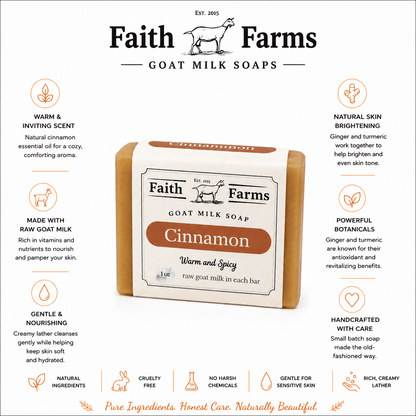 Cinnamon Goat Milk Soap - Faith Farms Goat Milk Soap