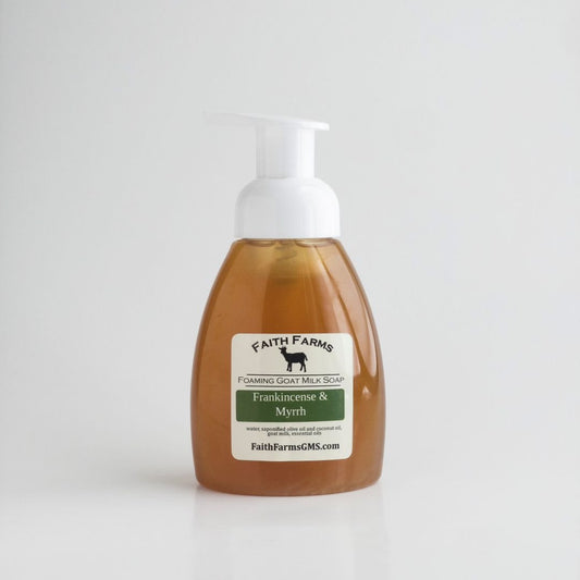 Frankincense and Myrrh Foaming Goat Milk Hand Soap - Faith Farms Goat Milk Soap