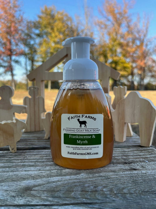 Frankincense and Myrrh Foaming Goat Milk Hand Soap - Faith Farms Goat Milk Soap