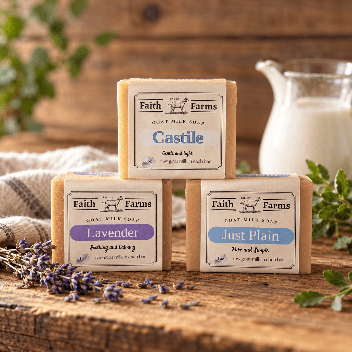 Gentle 3 Pack - Faith Farms Goat Milk Soap