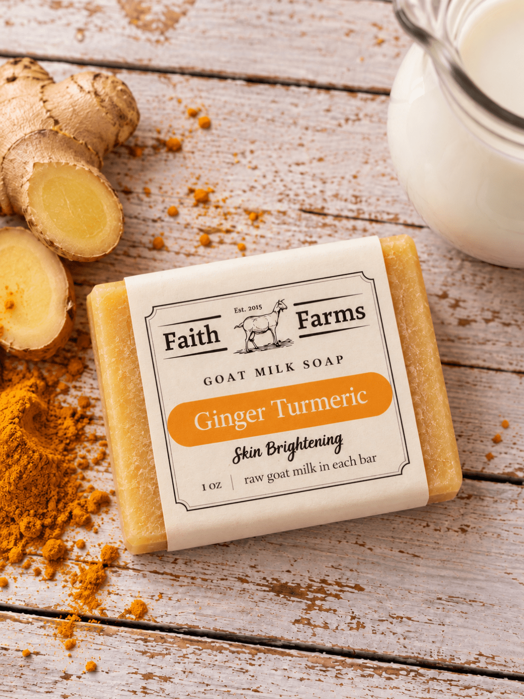 Ginger Turmeric Goat Milk Soap - Faith Farms Goat Milk Soap