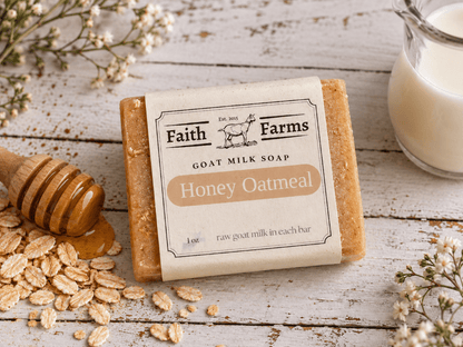 Honey Oatmeal Goat Milk Soap (Scented) - Faith Farms Goat Milk Soap