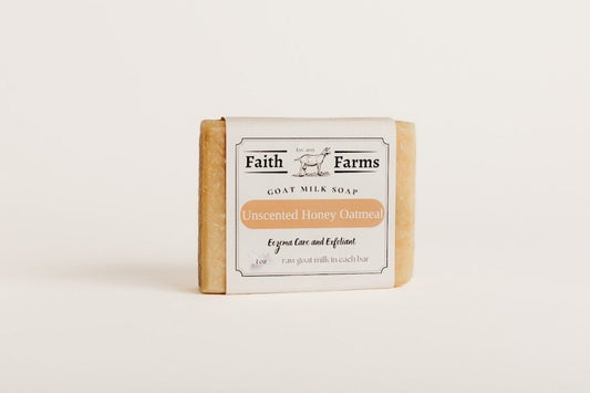 Honey Oatmeal Goat Milk Soap (Unscented) - Faith Farms Goat Milk Soap