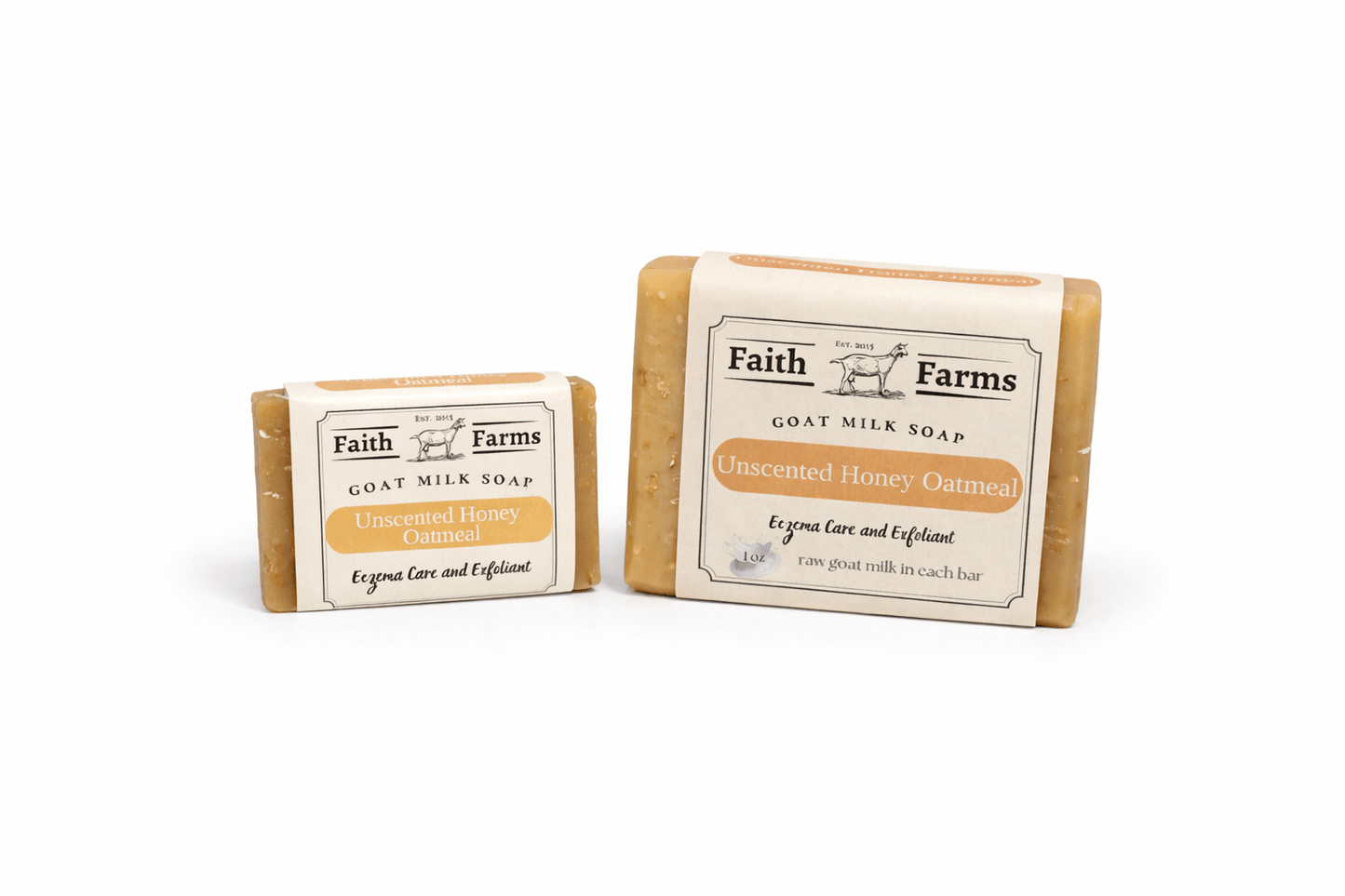 Honey Oatmeal Goat Milk Soap (Unscented) - Faith Farms Goat Milk Soap