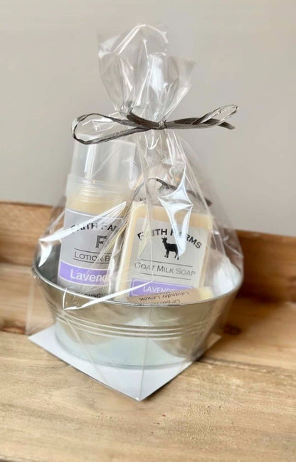 Just Plain Gift Set - Tin Bucket - Faith Farms Goat Milk Soap