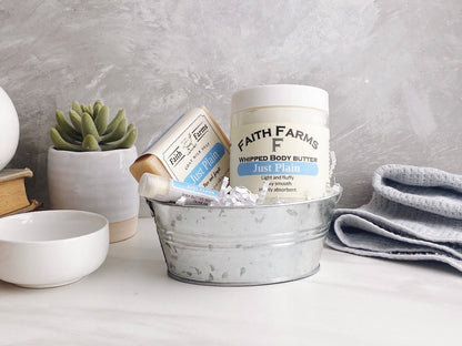 Just Plain Gift Tin with Whipped Body Butter - Faith Farms Goat Milk Soap