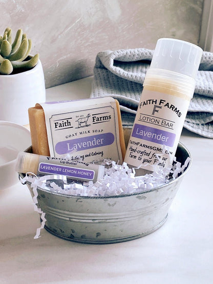 Lavender gift set - Tin Bucket - Faith Farms Goat Milk Soap