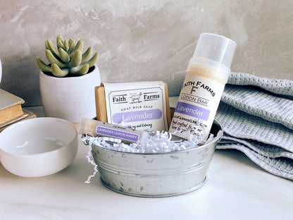 Lavender gift set - Tin Bucket - Faith Farms Goat Milk Soap