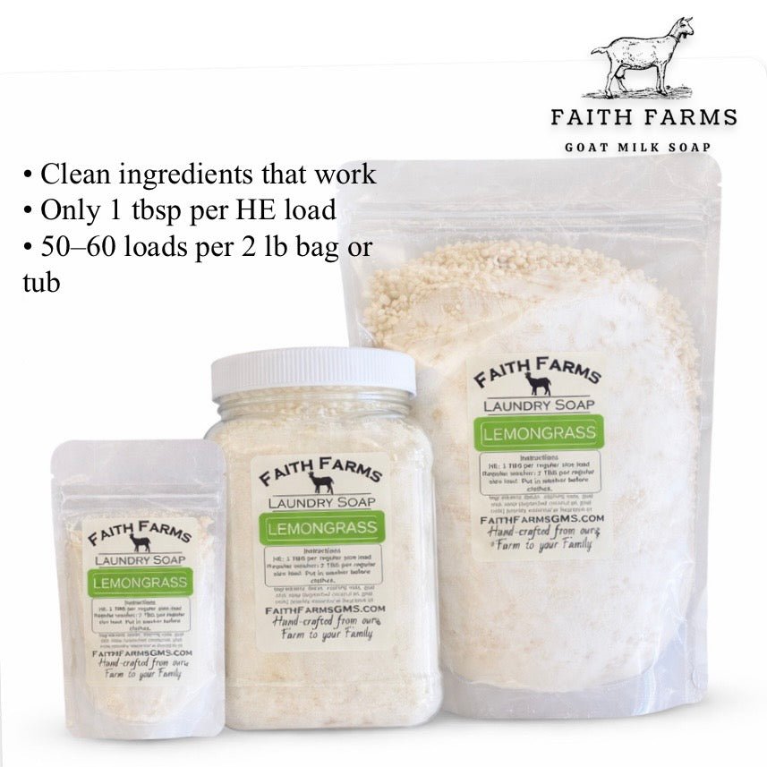 Lemongrass Laundry Soap - Faith Farms Goat Milk Soap