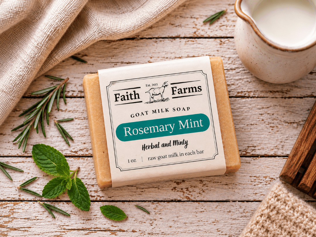 Rosemary Mint Goat Milk Soap - Faith Farms Goat Milk Soap