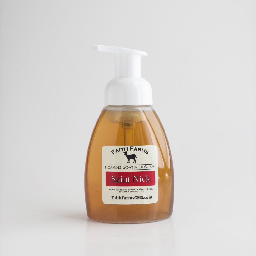 Saint Nick Foaming Goat Milk Hand Soap - Faith Farms Goat Milk Soap