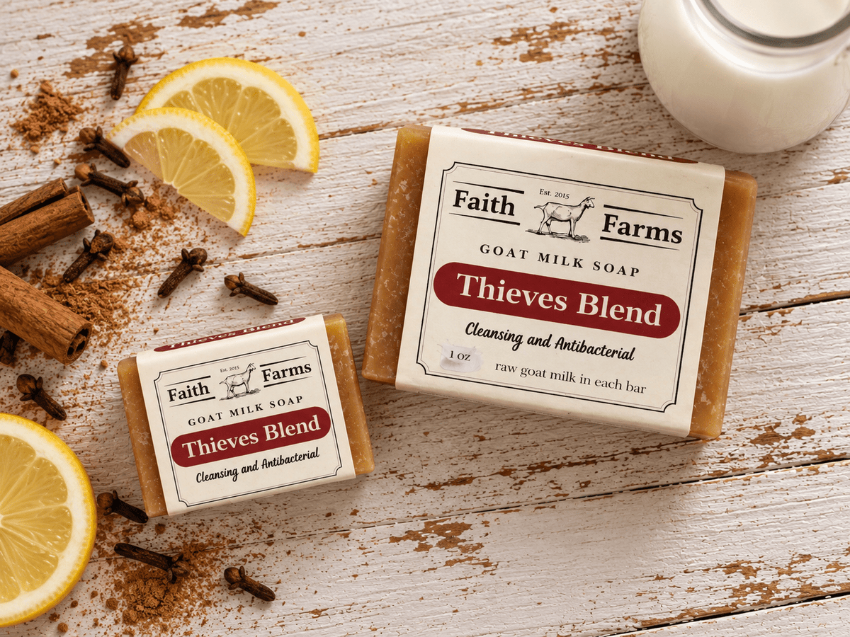 Thieves Blend Goat Milk Soap - Faith Farms Goat Milk Soap